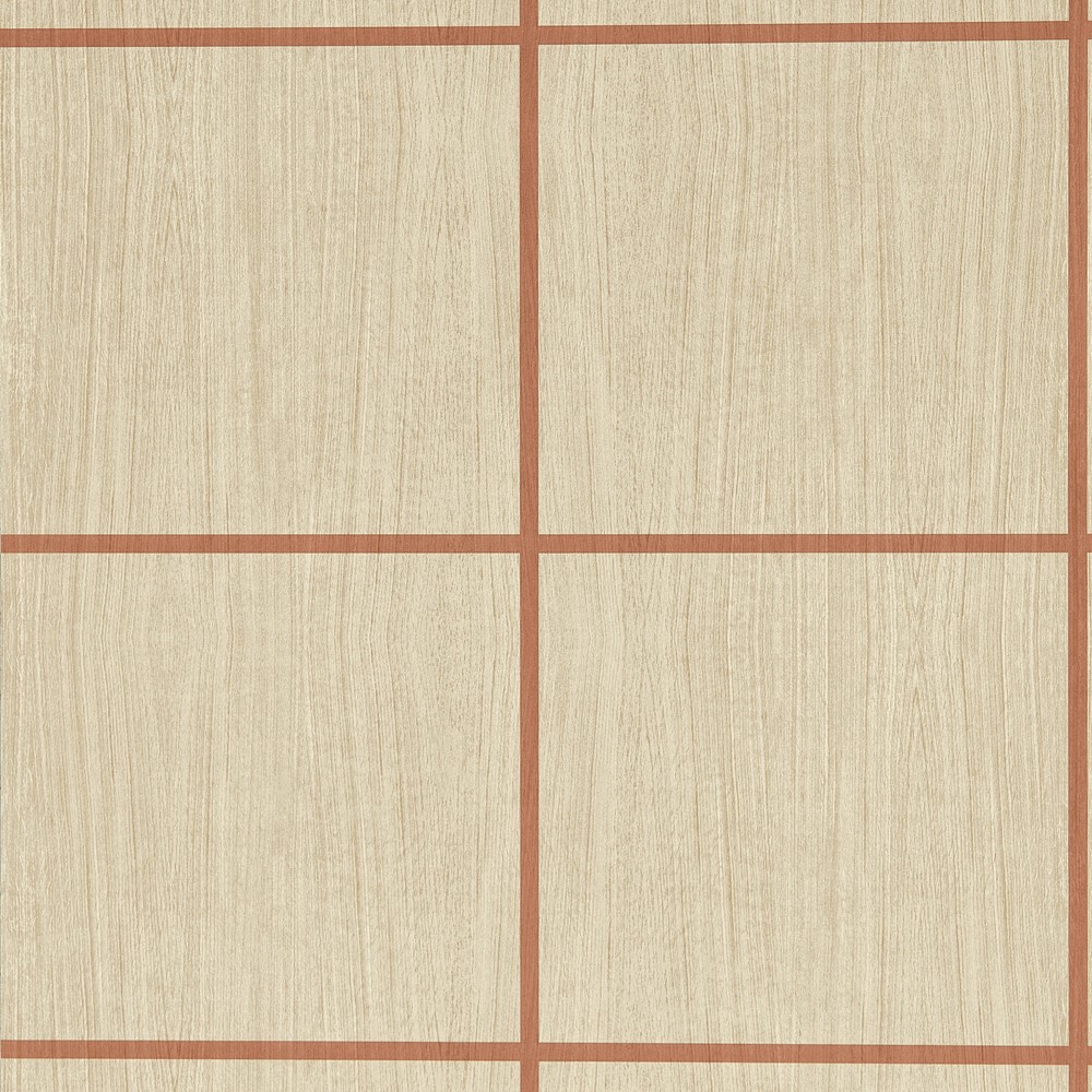 Wood Blocks Wallpaper Panel 113200 by Harlequin in Oak Terracotta Gloss